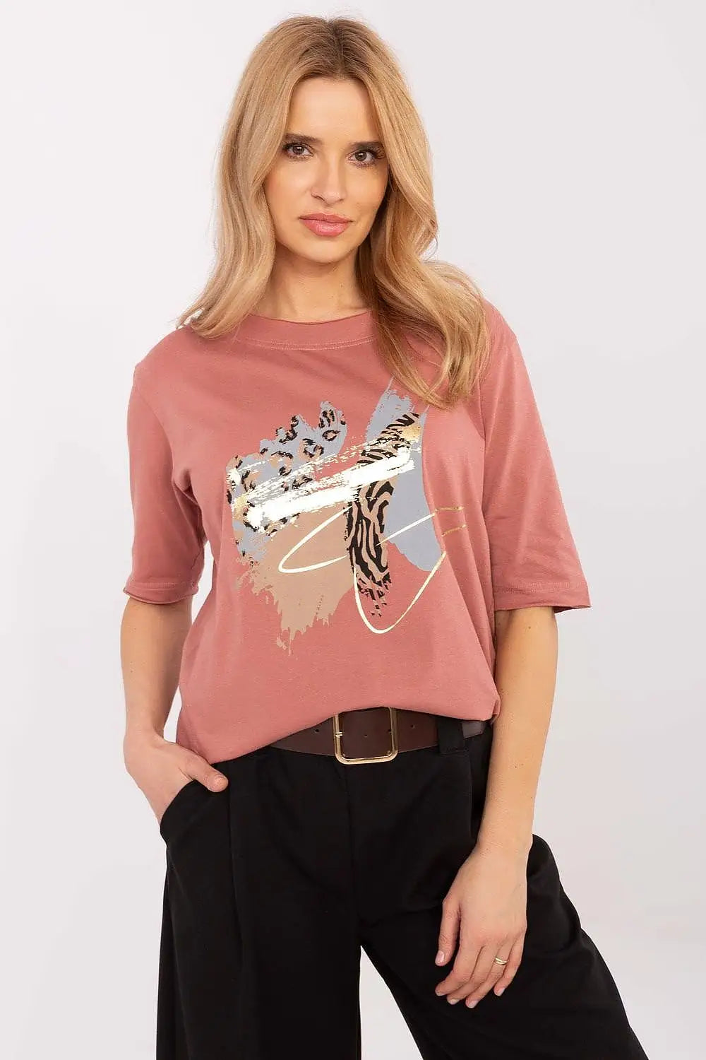 T-shirt donna in cotone elasticizzato - 208570