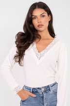 T-shirt elasticizzata scollo a V - 223494