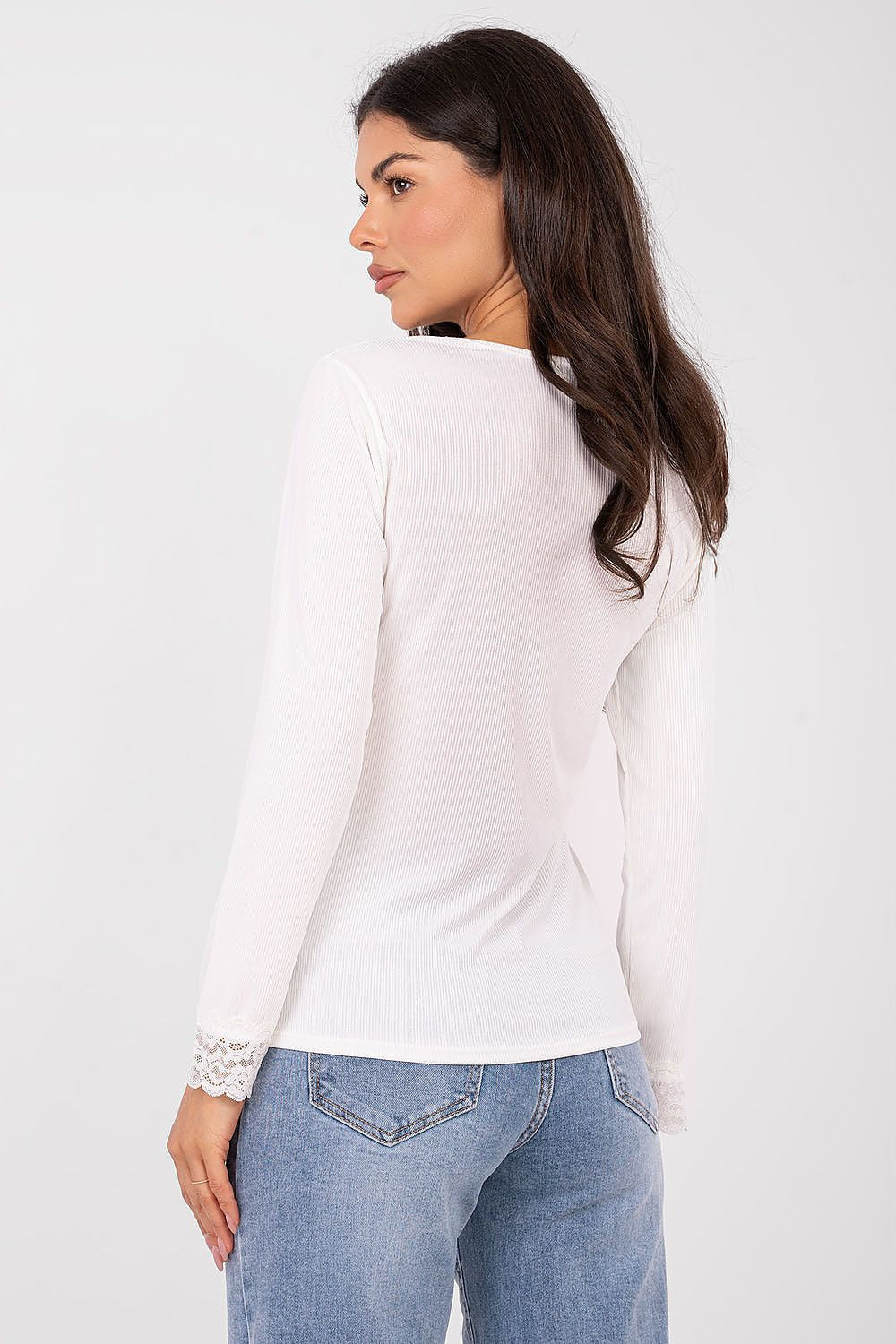 T-shirt elasticizzata scollo a V - 223494