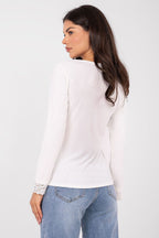 T-shirt elasticizzata scollo a V - 223494