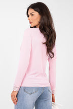 T-shirt elasticizzata scollo a V - 223494