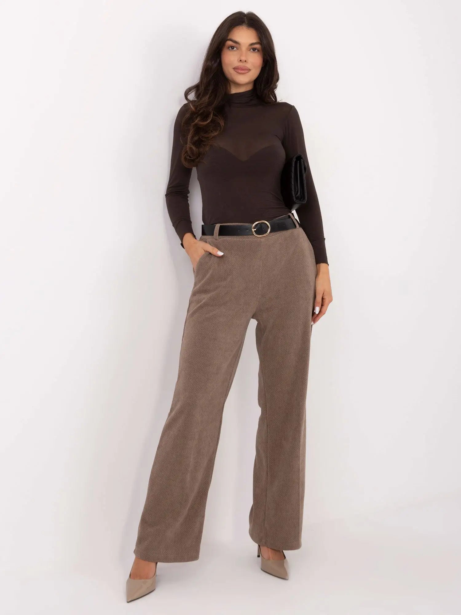 T-shirt in viscosa e cashmere collo alto - 221350