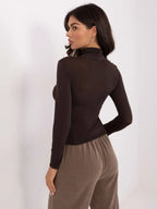 T-shirt in viscosa e cashmere collo alto - 221350