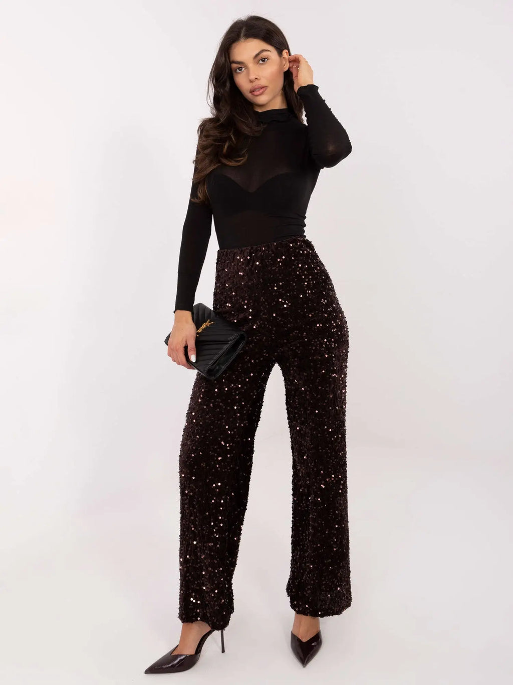 T-shirt in viscosa e cashmere collo alto - 221350