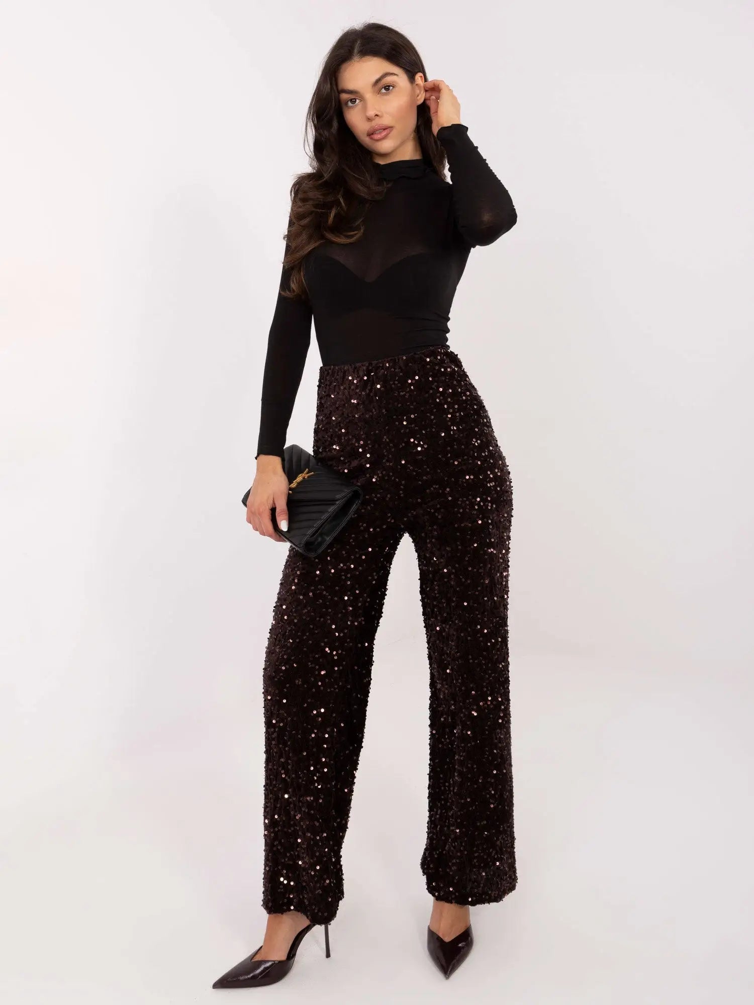 T-shirt in viscosa e cashmere collo alto - 221350