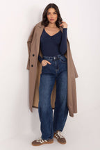 T-shirt maniche lunge in cotone scollo a V - 224679