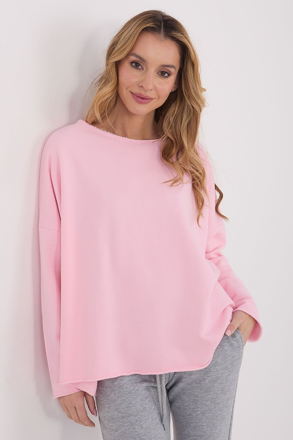 Rosa / Universale T-shirt oversize in cotone elasticizzato