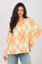 Arancione / Universale T-shirt Oversize Donna con Motivo