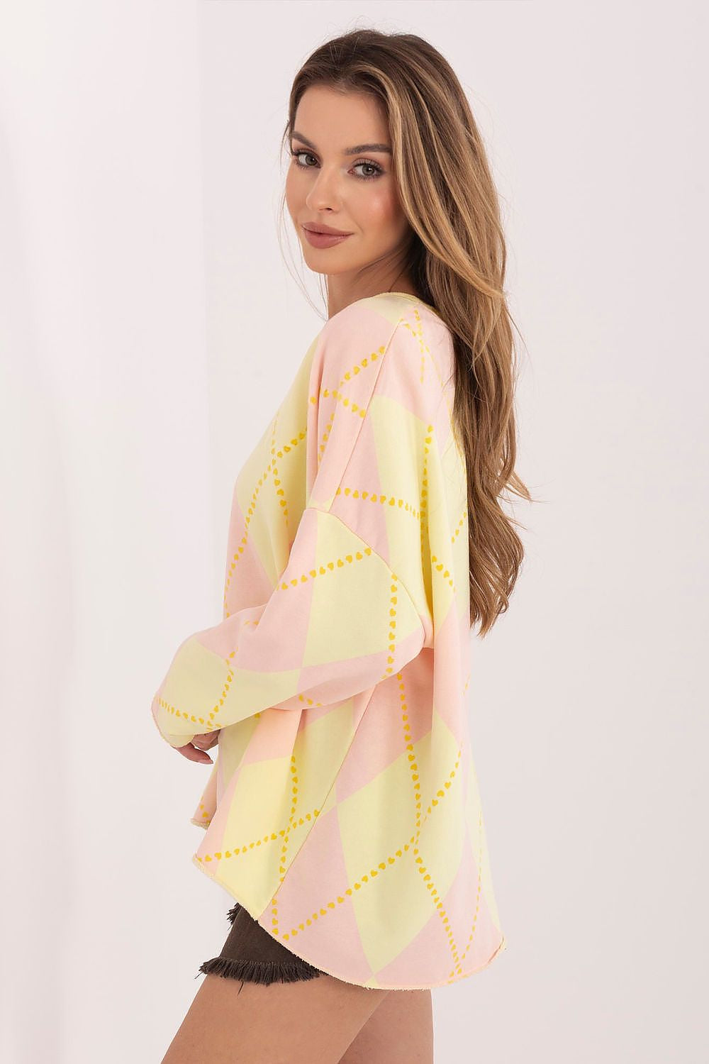 T-shirt Oversize Donna con Motivo Geometrico - LUNA
