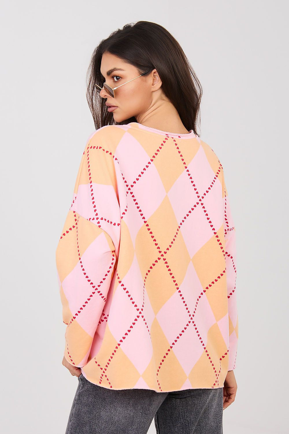 T-shirt Oversize Donna con Motivo Geometrico - LUNA
