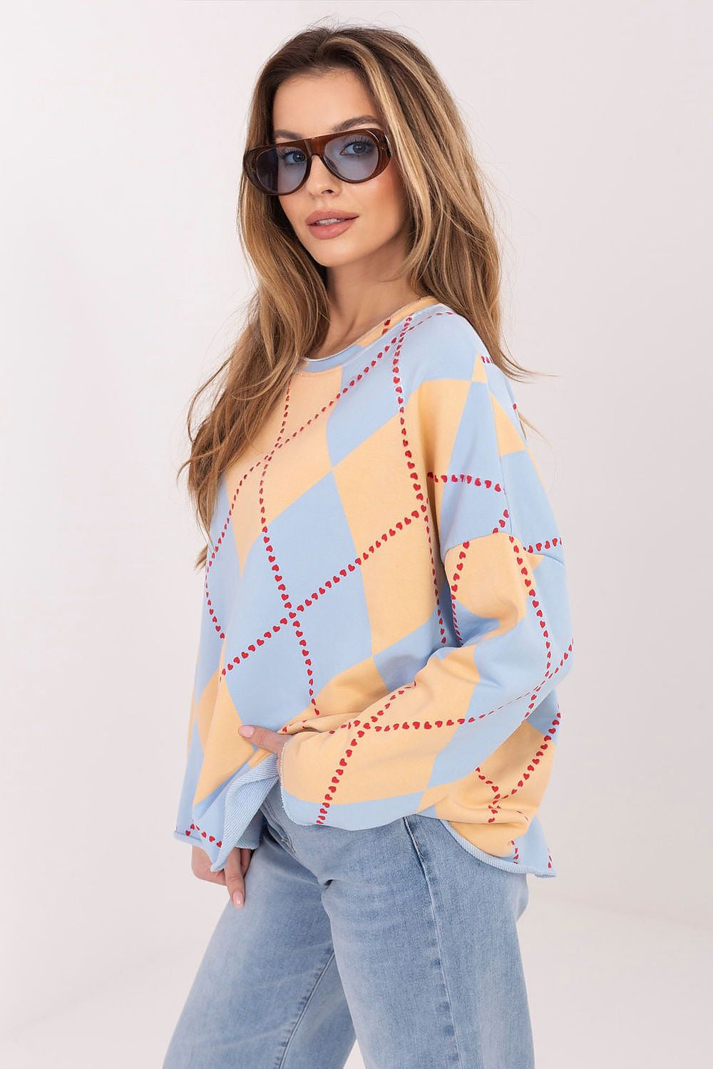 T-shirt Oversize Donna con Motivo Geometrico - LUNA