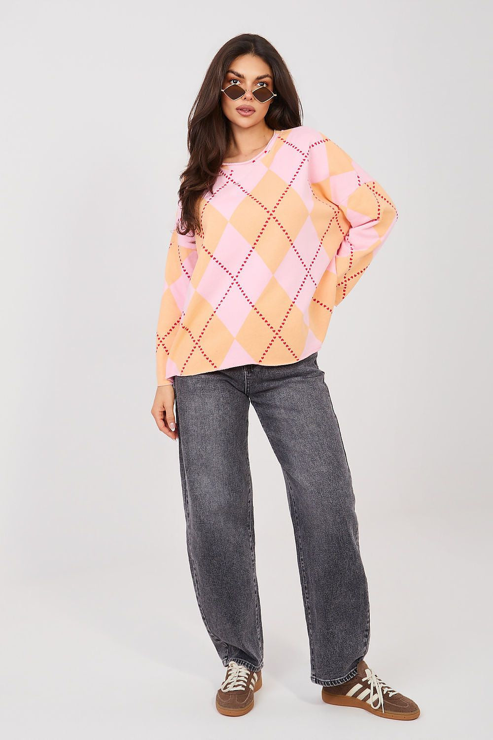 T-shirt Oversize Donna con Motivo Geometrico - LUNA
