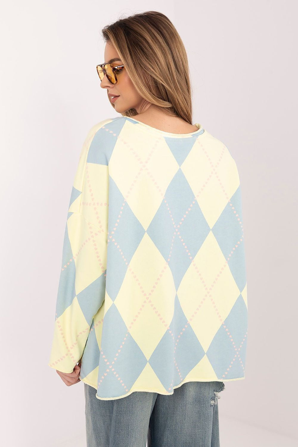 T-shirt Oversize Donna con Motivo Geometrico - LUNA