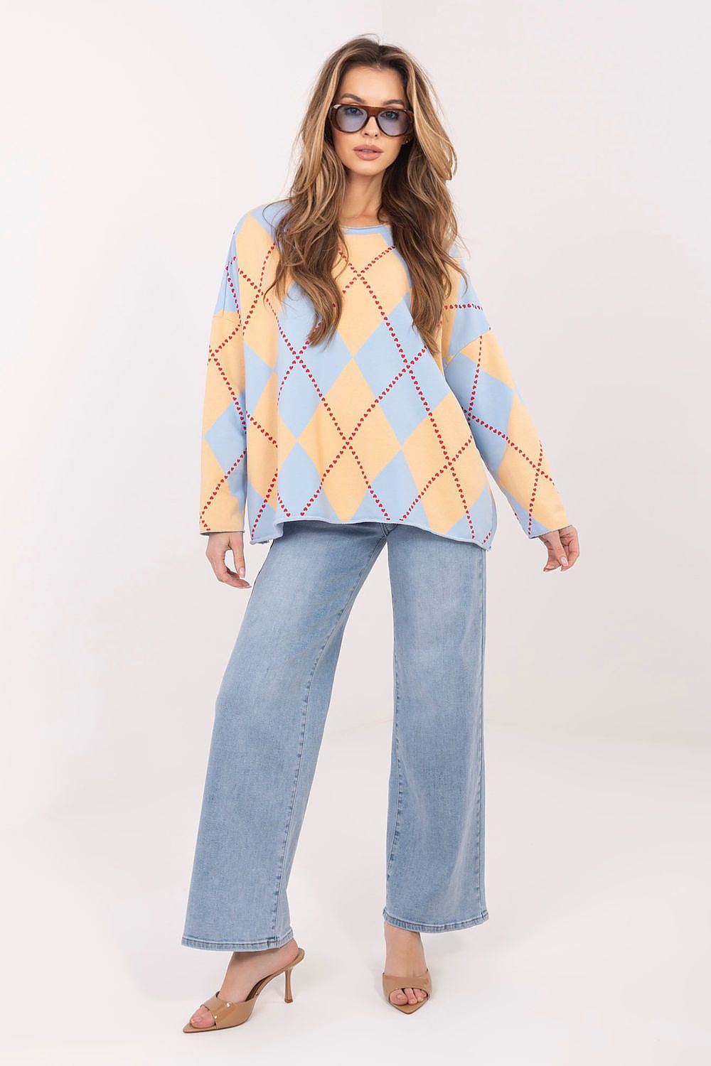 T-shirt Oversize Donna con Motivo Geometrico - LUNA