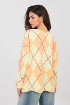 T-shirt Oversize Donna con Motivo Geometrico - LUNA