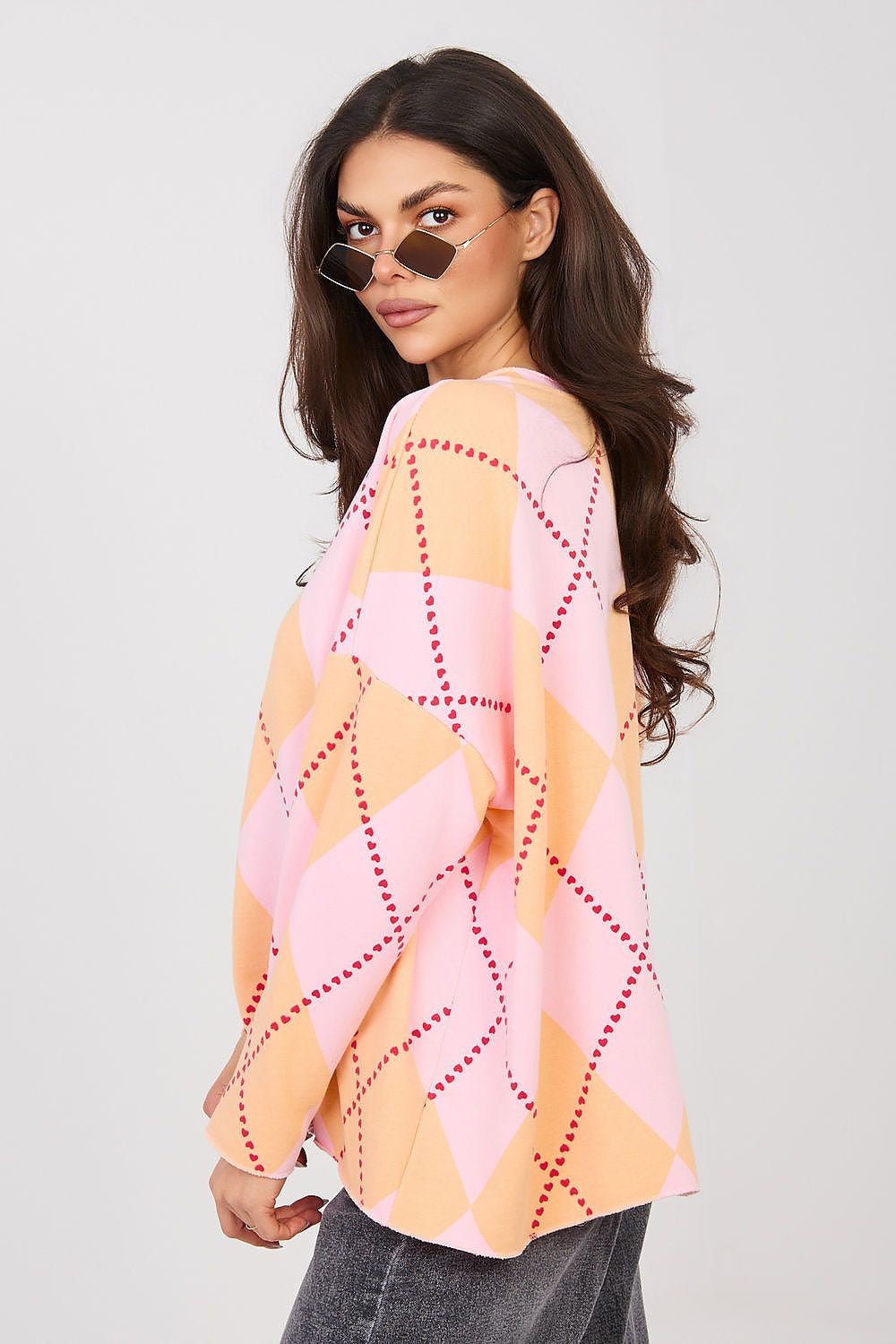 T-shirt Oversize Donna con Motivo Geometrico - LUNA