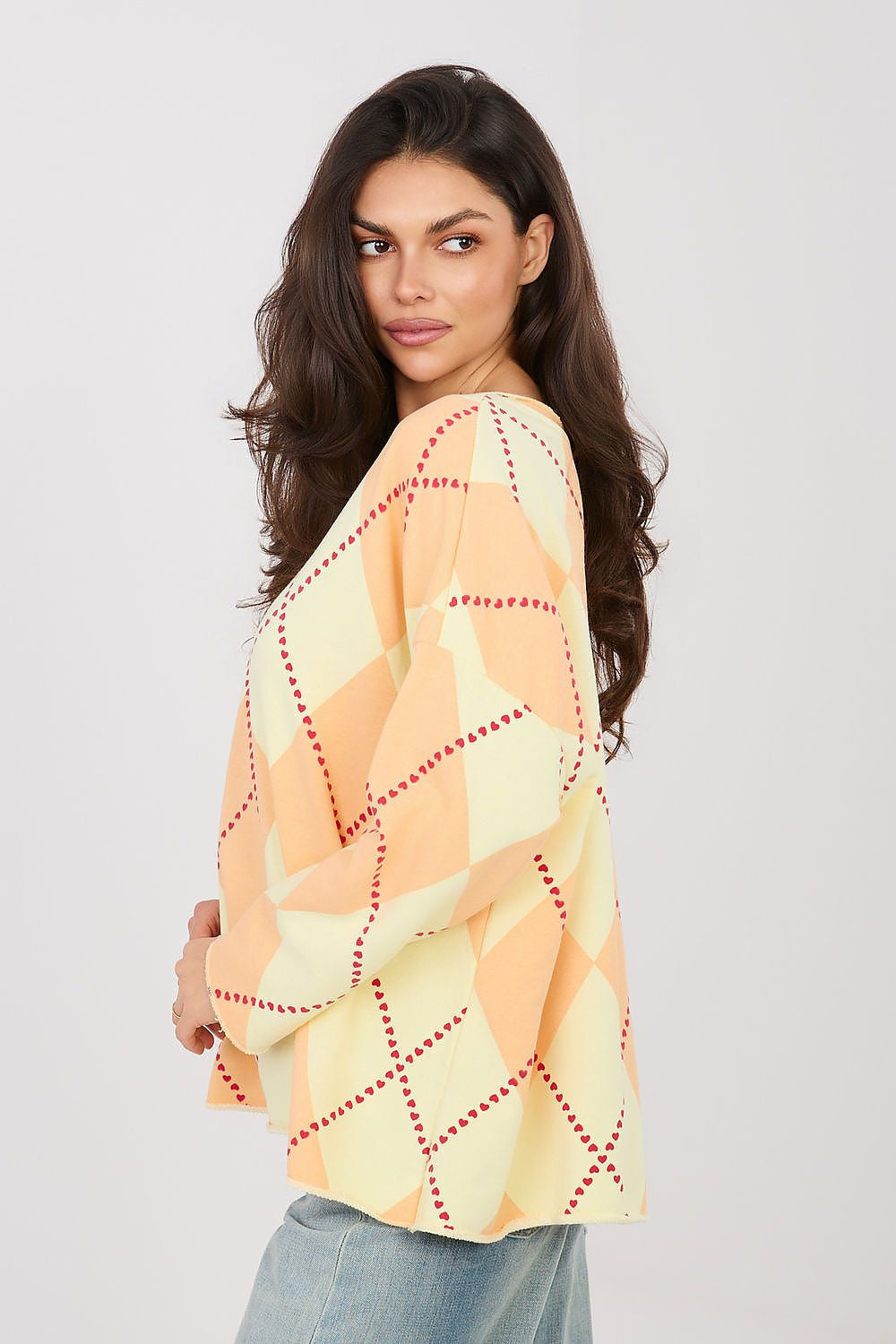 T-shirt Oversize Donna con Motivo Geometrico - LUNA