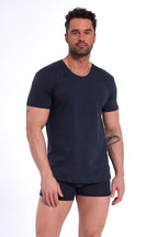 Blu notte / M T-shirt Uomo Girocollo - 100% Cotone