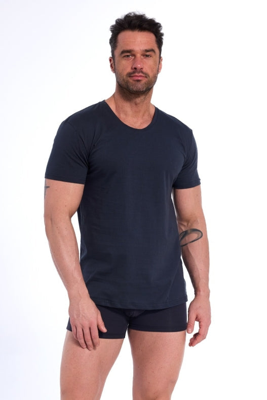 Blu notte / M T-shirt Uomo Girocollo - 100% Cotone