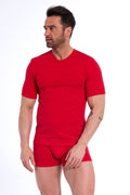 Rosso / S T-shirt Uomo Girocollo - 100% Cotone Soft-Touch