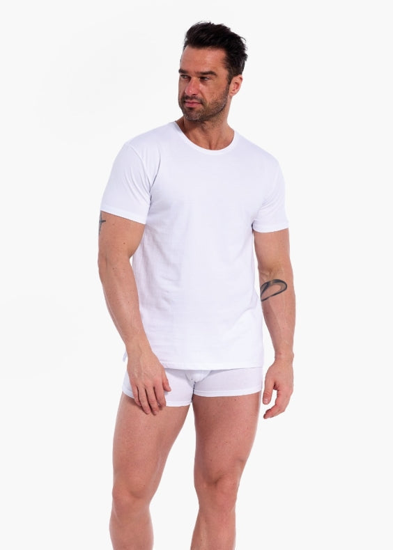 Bianco / S T-shirt Uomo Girocollo - 100% Cotone Soft-Touch
