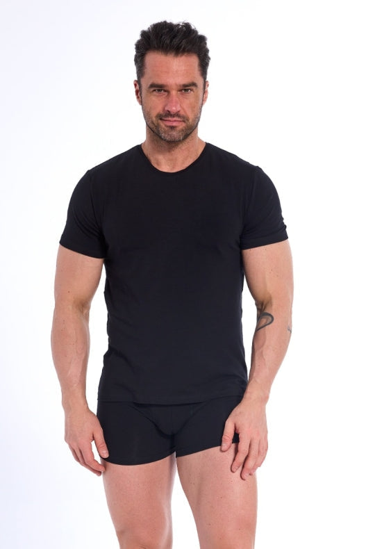 Nero / S T-shirt Uomo Girocollo - 100% Cotone Soft-Touch