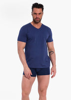 Jeans / M T-shirt Uomo Scollo a V - 100% Cotone Soft-Touch