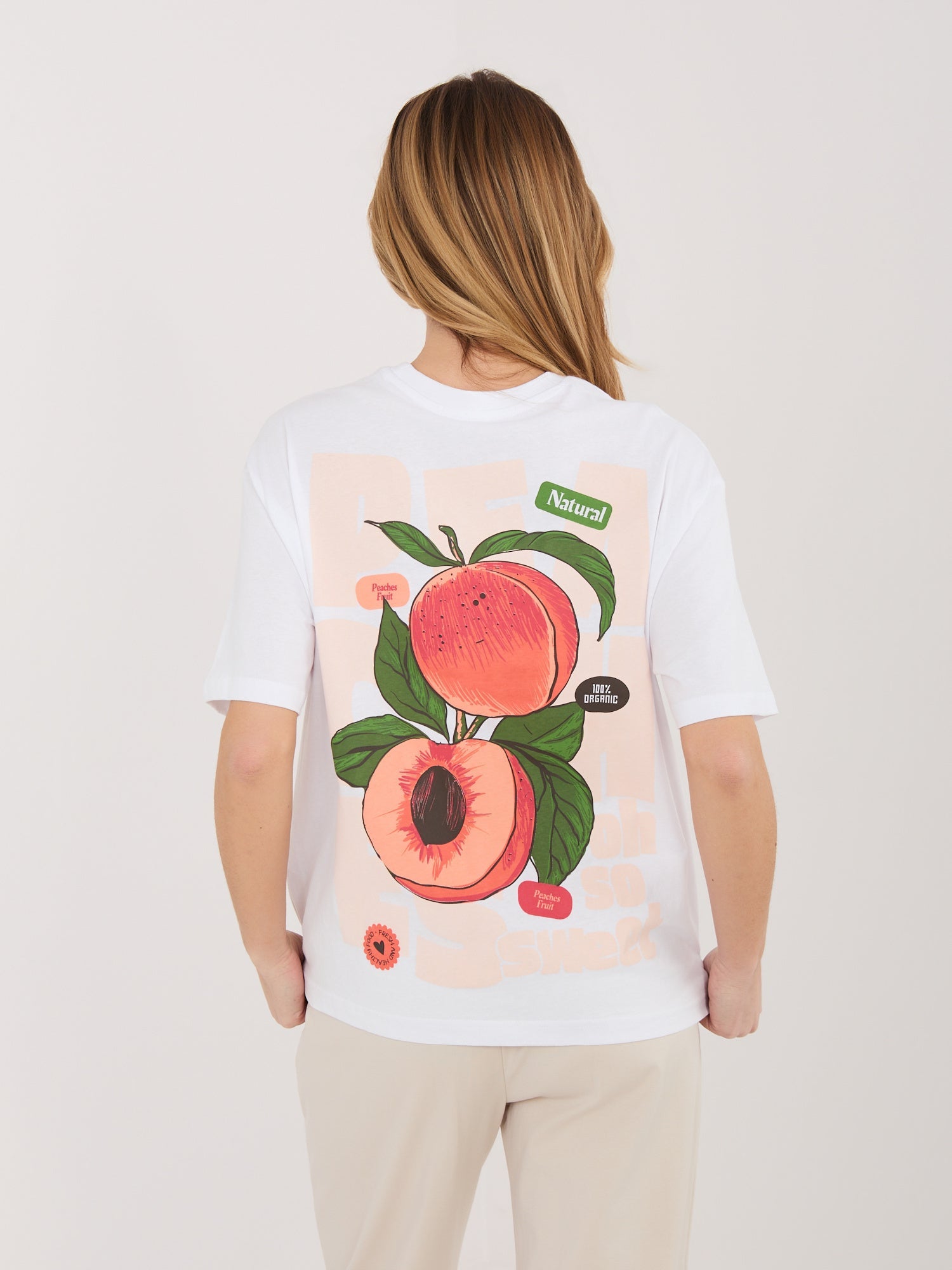 Bianco / XS T-shirt in 100% Cotone con Stampa Grafica