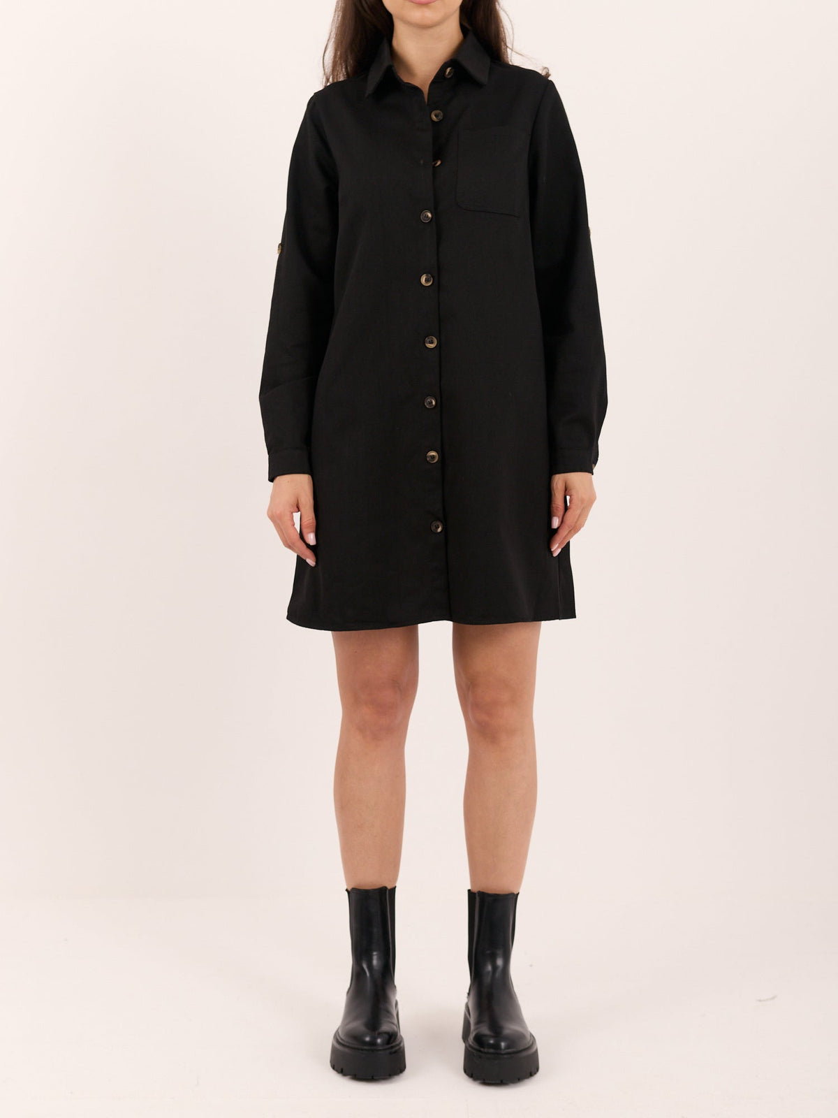 Tatum - Abito Camicista Corto in Denim di Cotone