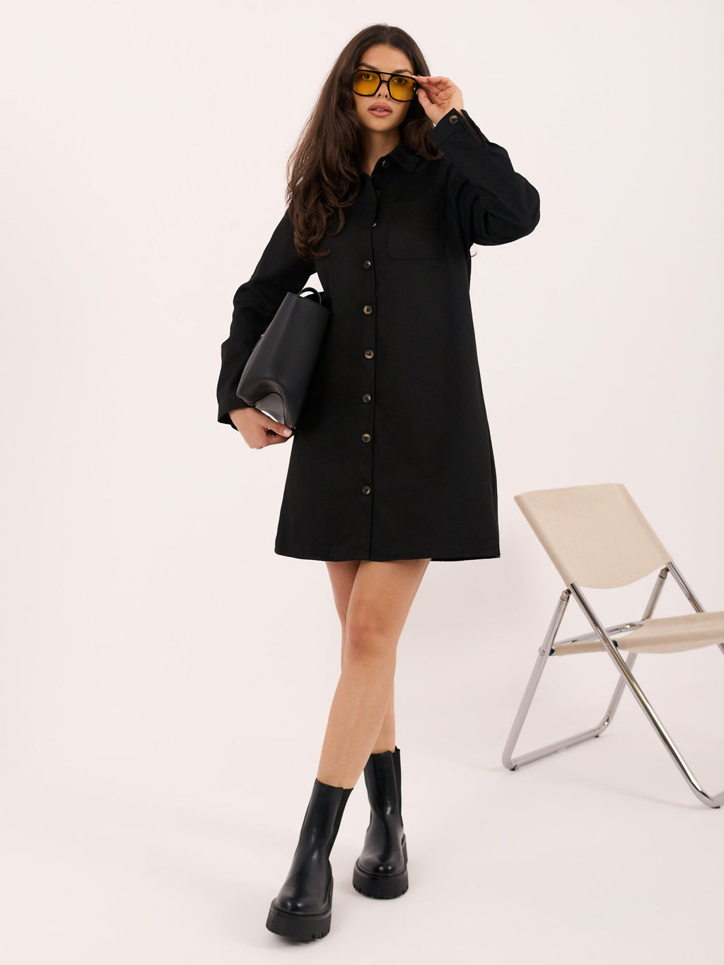 Tatum - Abito Camicista Corto in Denim di Cotone