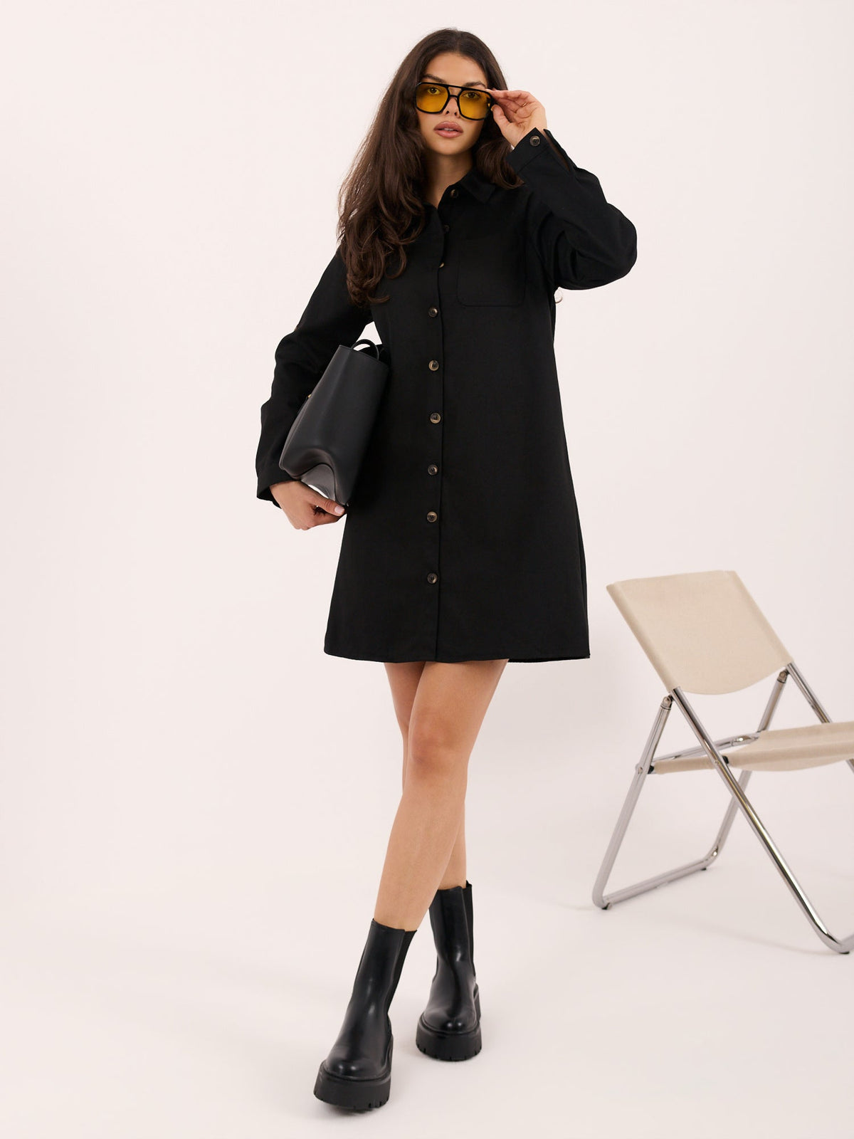 Tatum - Abito Camicista Corto in Denim di Cotone