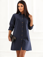 Tatum - Abito Camicista Corto in Denim di Cotone