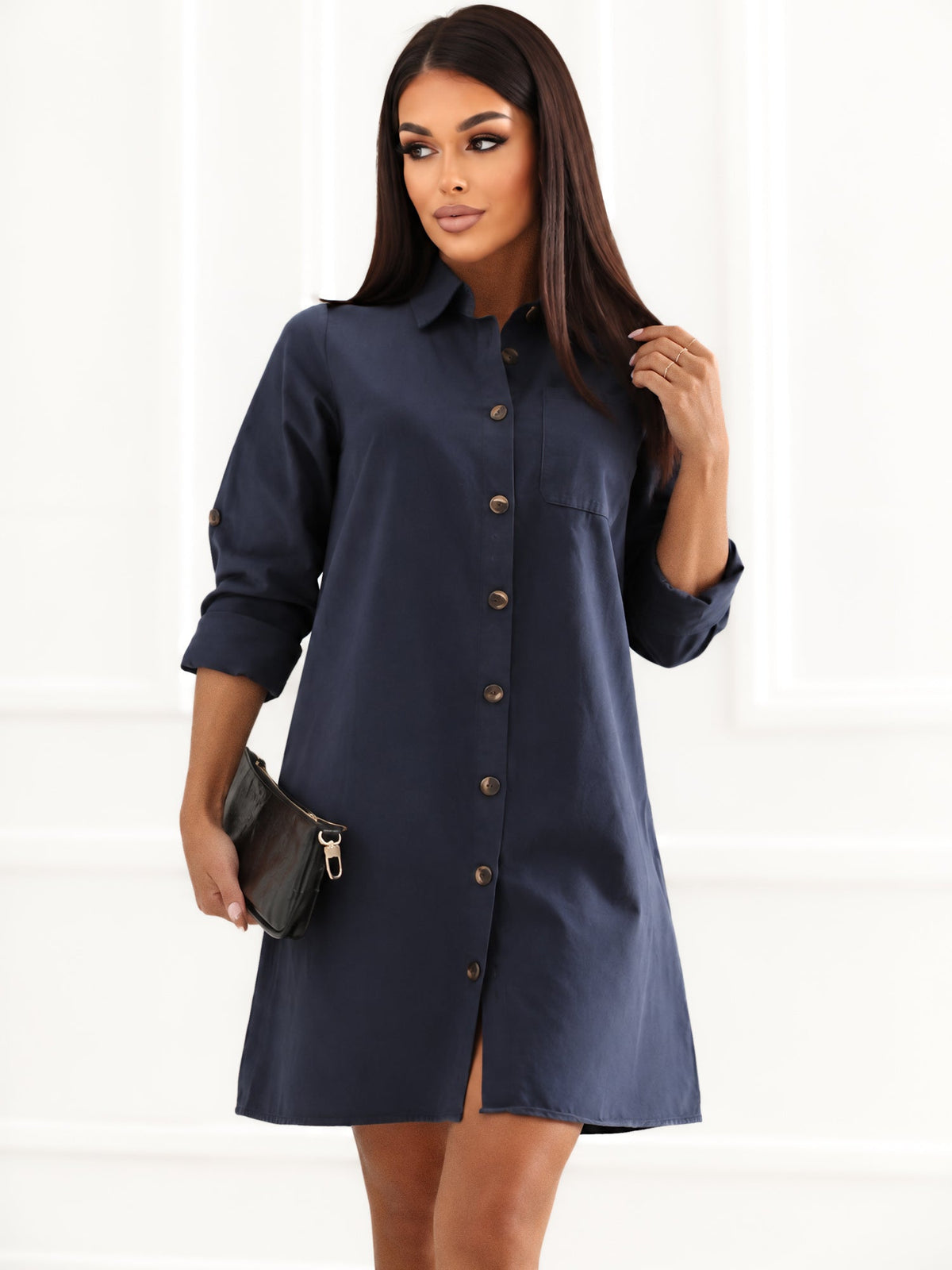Tatum - Abito Camicista Corto in Denim di Cotone