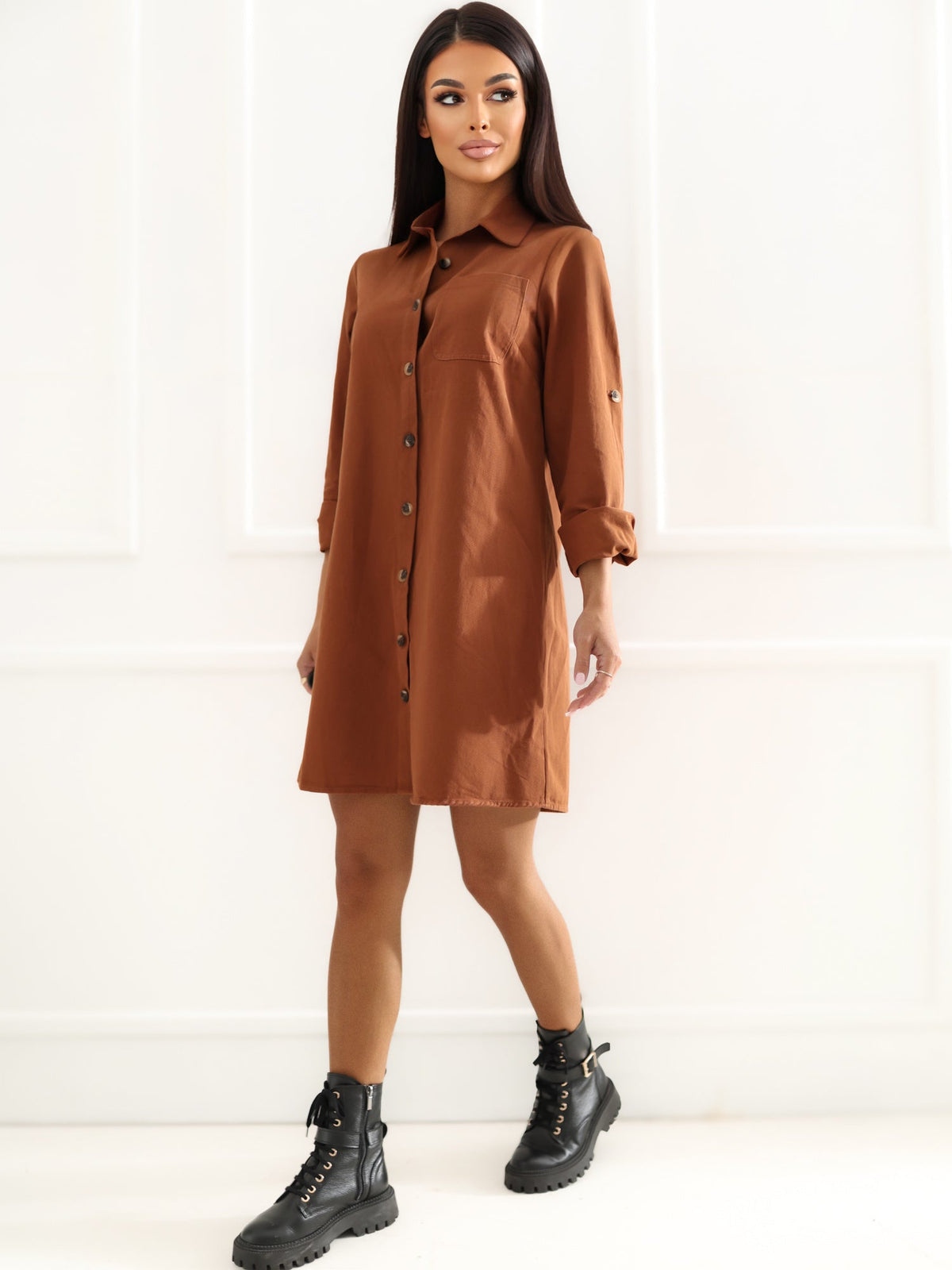 Tatum - Abito Camicista Corto in Denim di Cotone