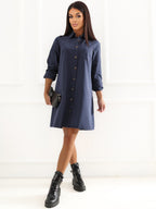 Tatum - Abito Camicista Corto in Denim di Cotone