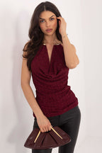 Rosso / Universale Top in pizzo con schiena scoperta
