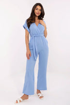 Azzurro / Taglia unica Tuta jumpsuit in cotone - 213064