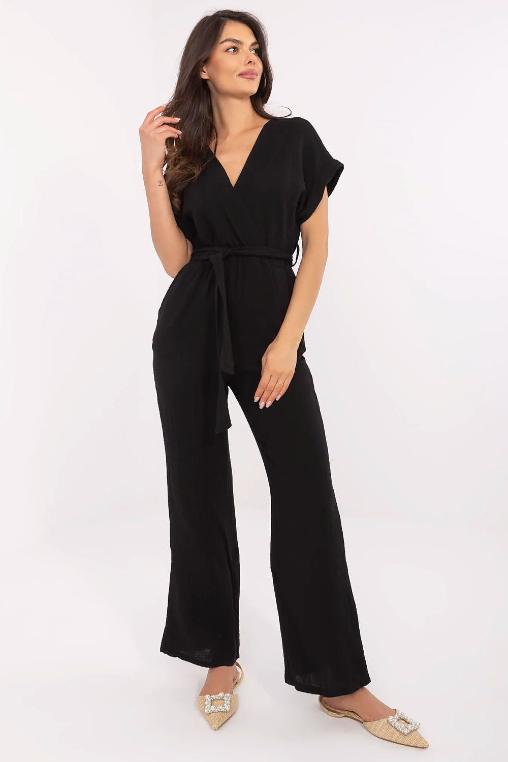 Nero / Taglia unica Tuta jumpsuit in cotone - 213064