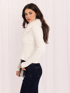 Veronica - Cardigan Corto a Costine con Zip Frontale