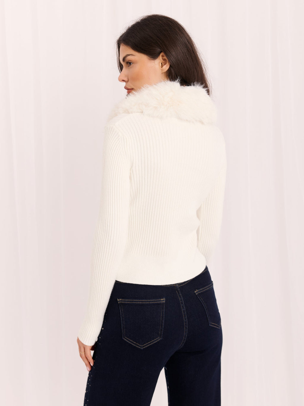 Veronica - Cardigan Corto a Costine con Zip Frontale