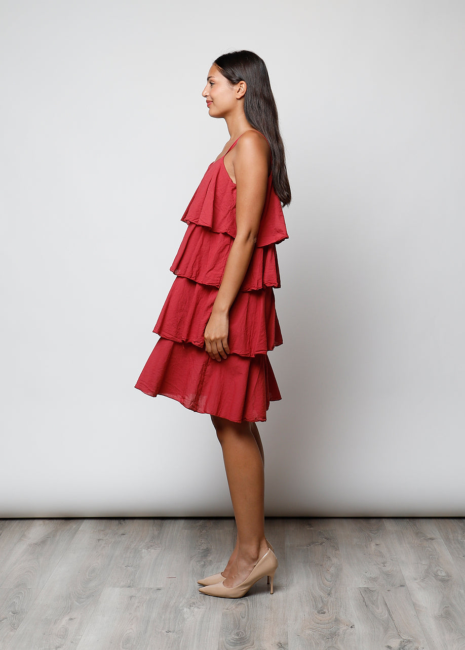 Abito con balze in 100% cotone - 25552