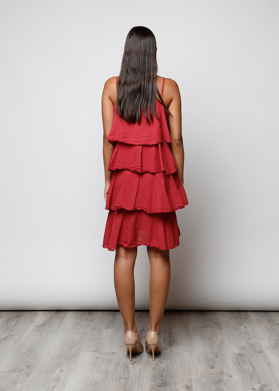 Abito con balze in 100% cotone - 25552