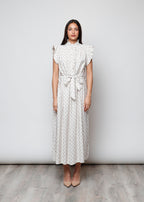 Viscose dress with collar