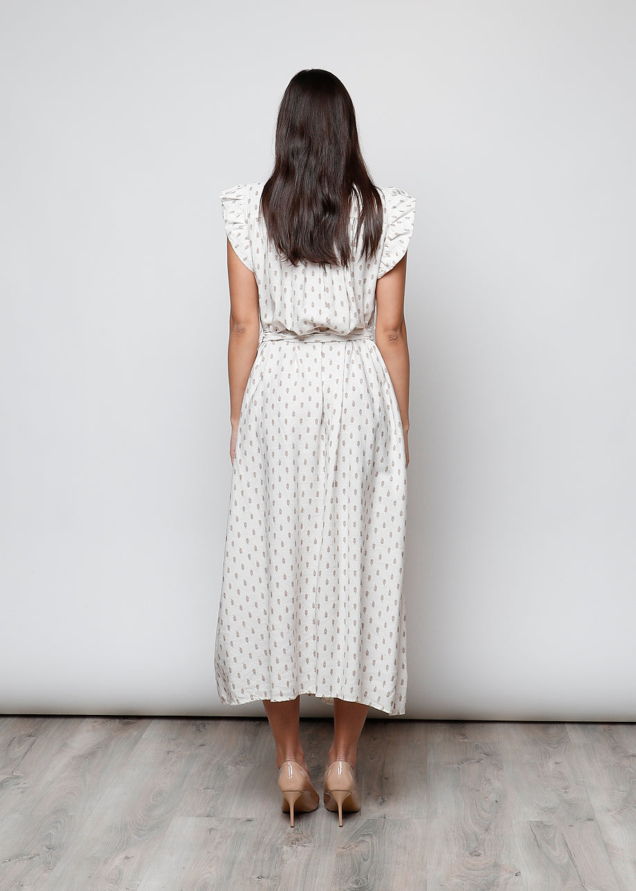 Viscose dress with collar