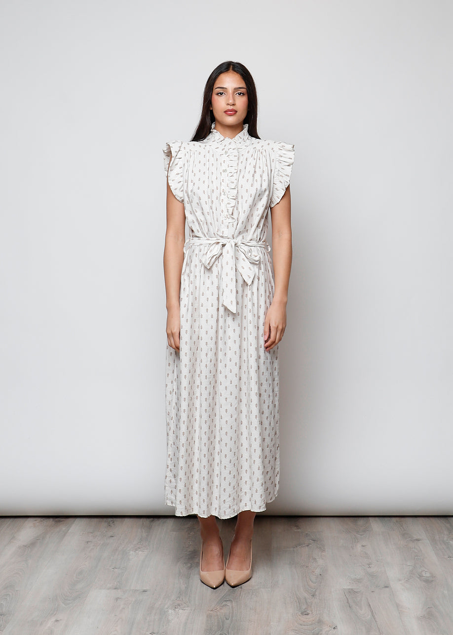 Viscose dress with collar