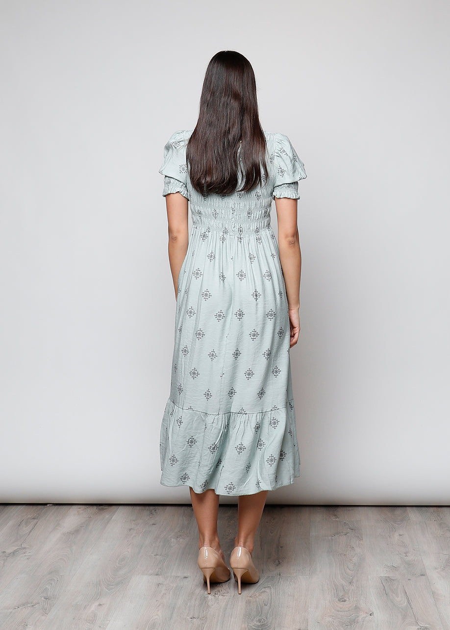 Vestito manica corta arricciato