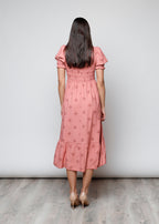 Vestito manica corta arricciato