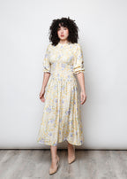 Long sleeve ruched dress