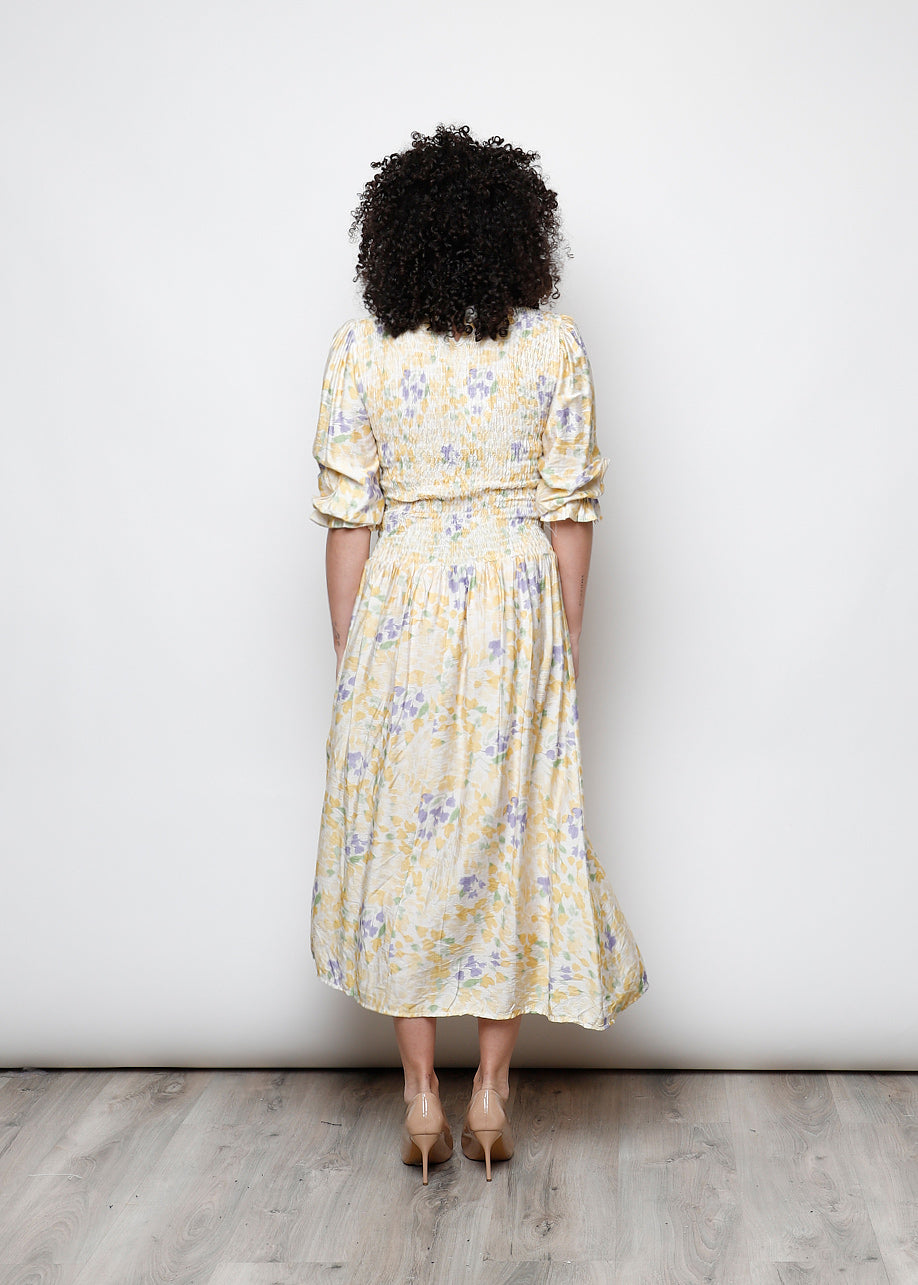 Long sleeve ruched dress
