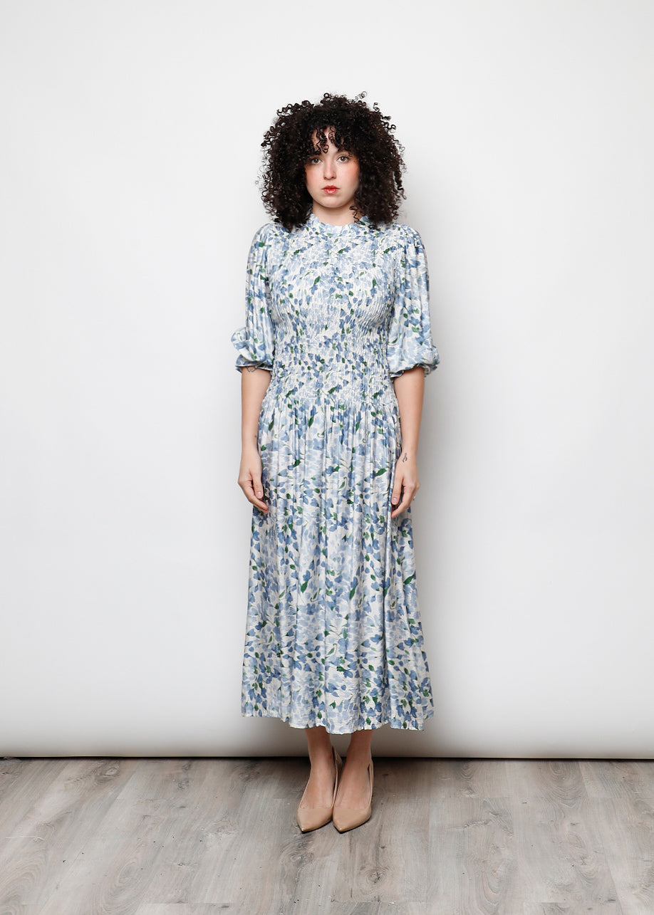 Long sleeve ruched dress